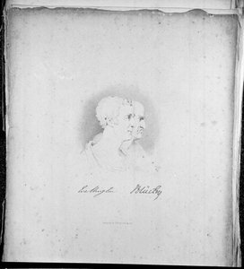 Ritratti di profilo di Wellington e Blücher, incisione di Samuel Mitan, 1817 da George Jones